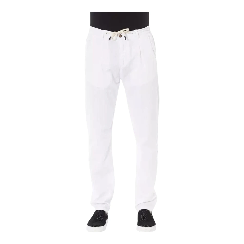 Baldinini Vit bomull dragsko Chino byxor White, Herr