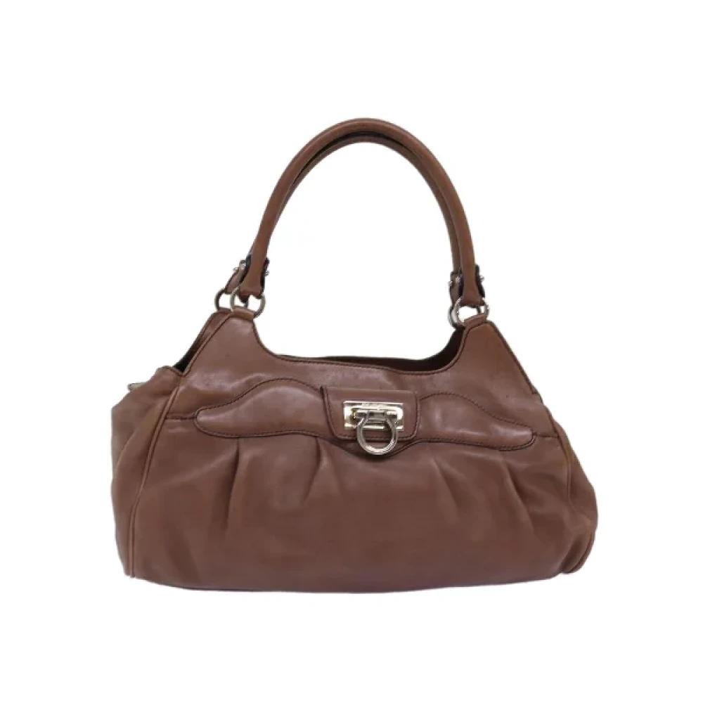 Salvatore Ferragamo Pre-owned Leather handbags Brown Dames