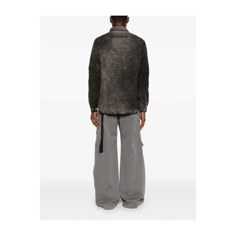 Rick Owens Grijze Katoenen Textuurjas Gray Heren