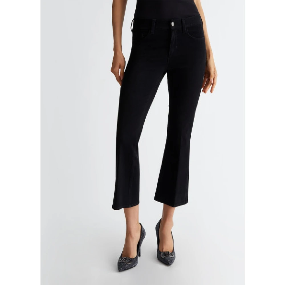 Liu Jo Hoge taille crop flare jeans Black Dames