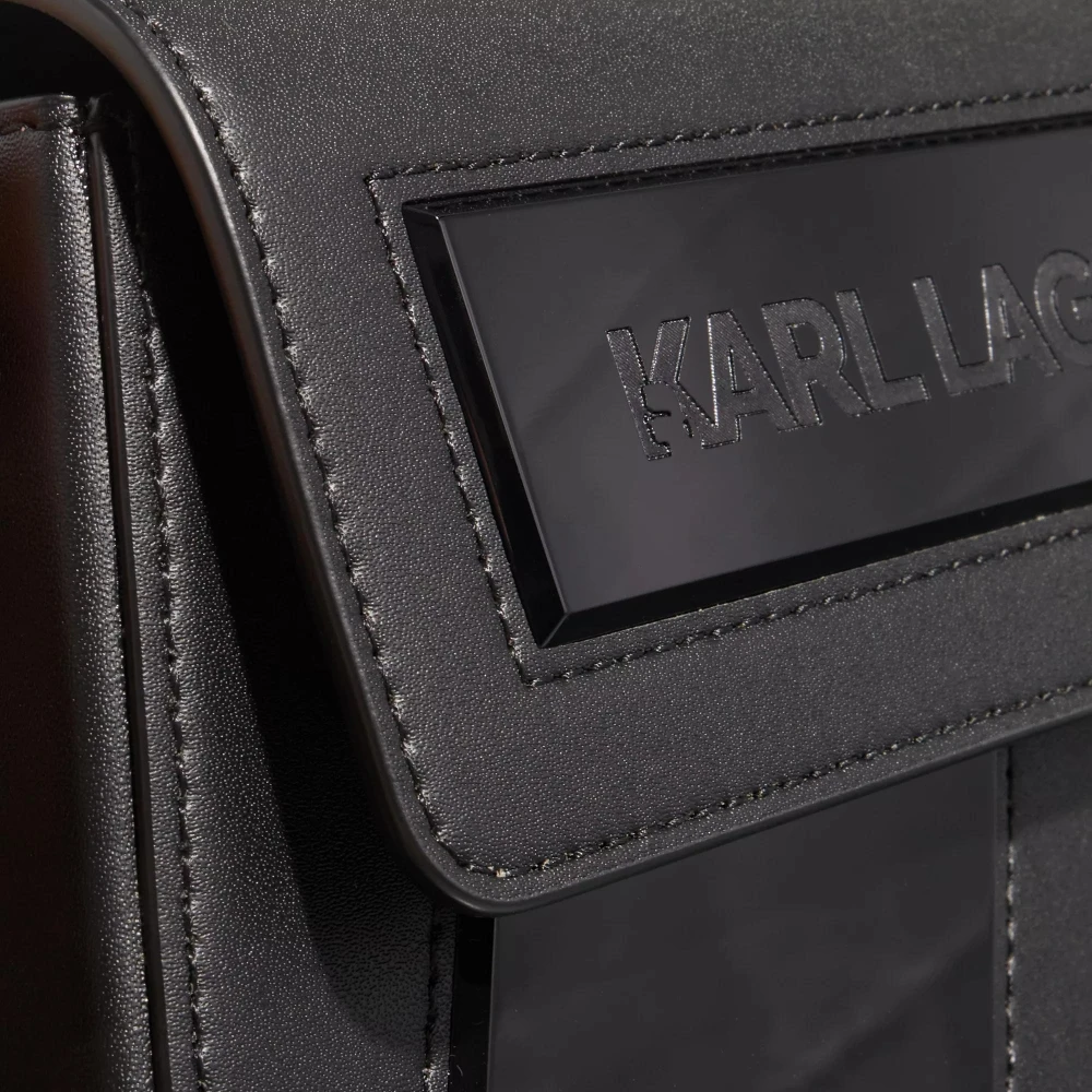 Karl Lagerfeld Iconische Zwarte Leren Crossbody Tas Black Dames