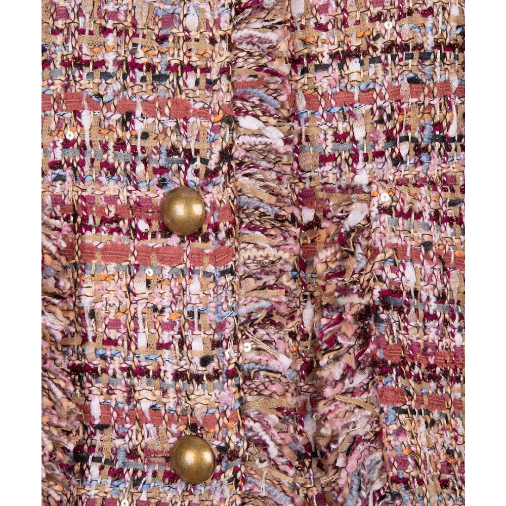 Esqualo Tweed Wine Red Vest Gilet Multicolor Dames