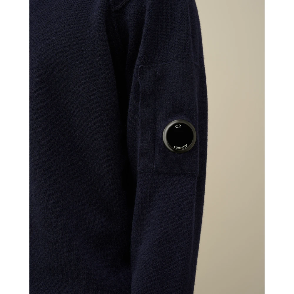 C.P. Company lamswol ronde hals trui Blue Heren
