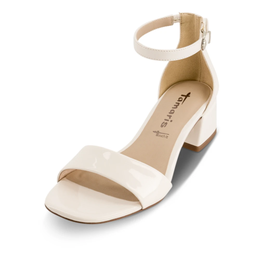 tamaris Witte Patent Enkelsandalen met Verstelbare Gespen White Dames