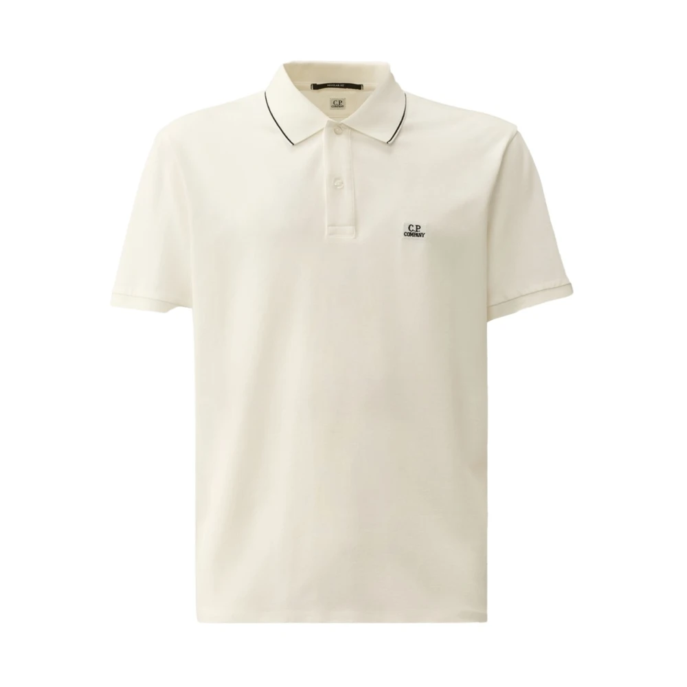 C.P. Company Wit Stretch Pique Polo Shirt White Heren