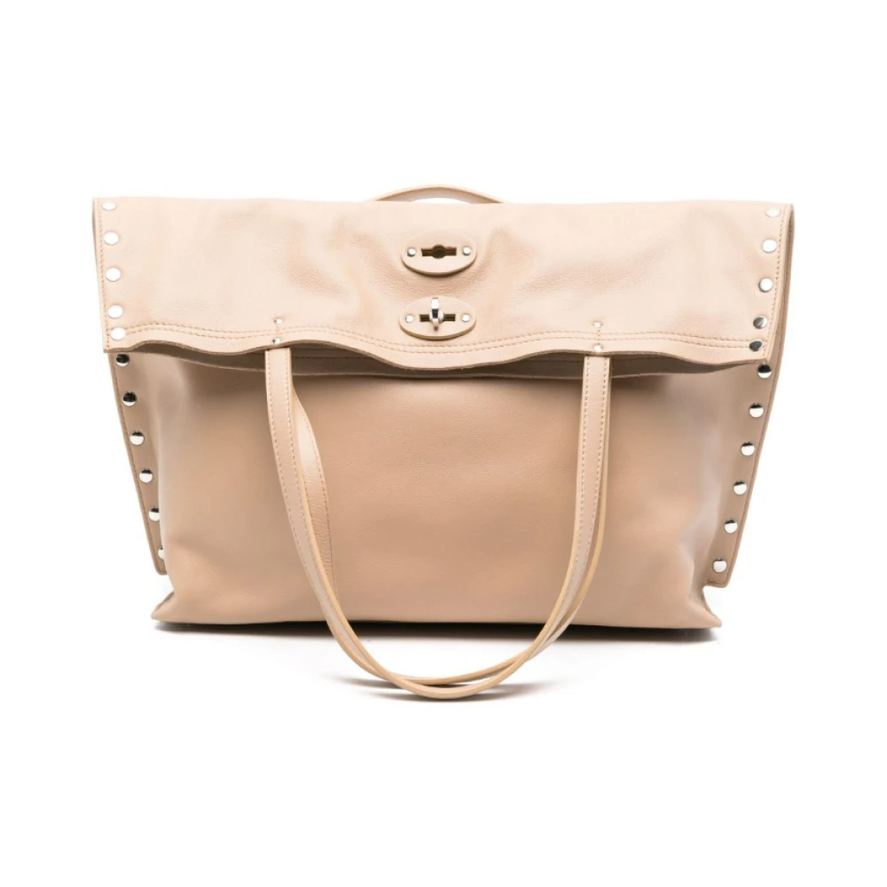 Zanellato, Shoulder Bags, female, Beige, ONE SIZE, Beige Shopper Bag with Twist Lock