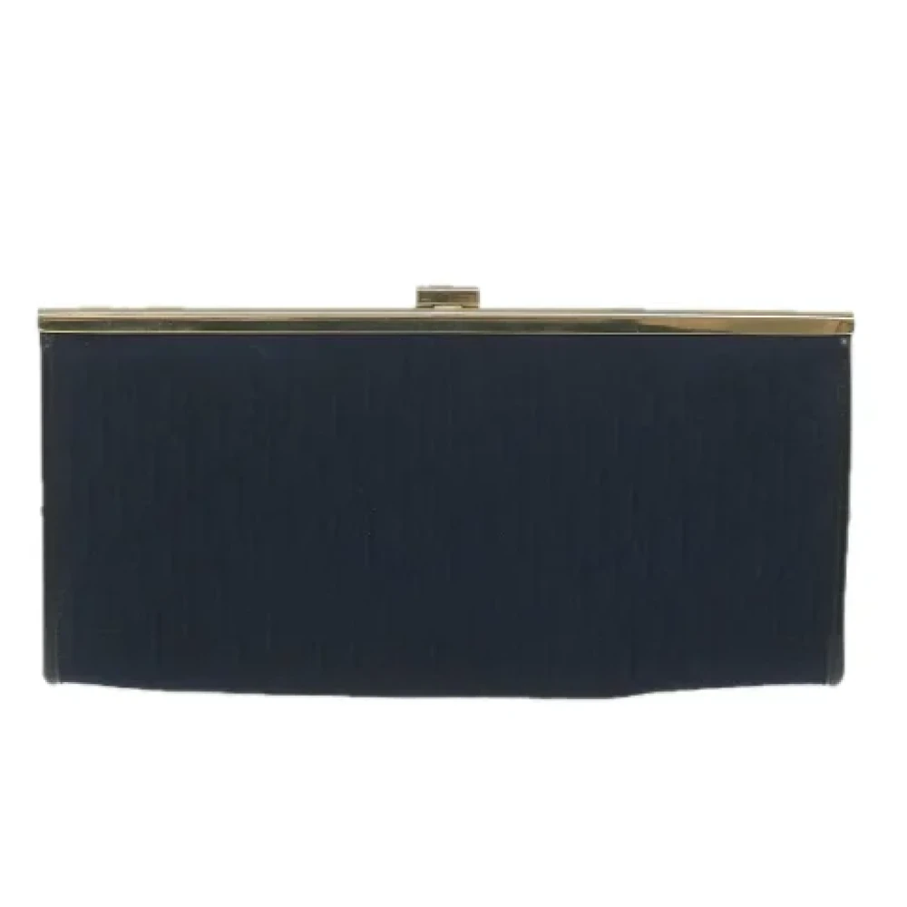 Dior Vintage Pre-owned Canvas clutches Blue Dames