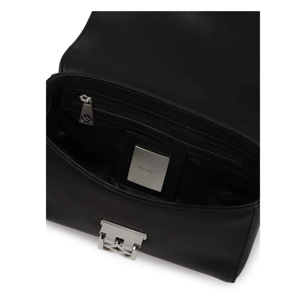 Kazar Kleine handtas met zilveren metalen hardware Black Dames