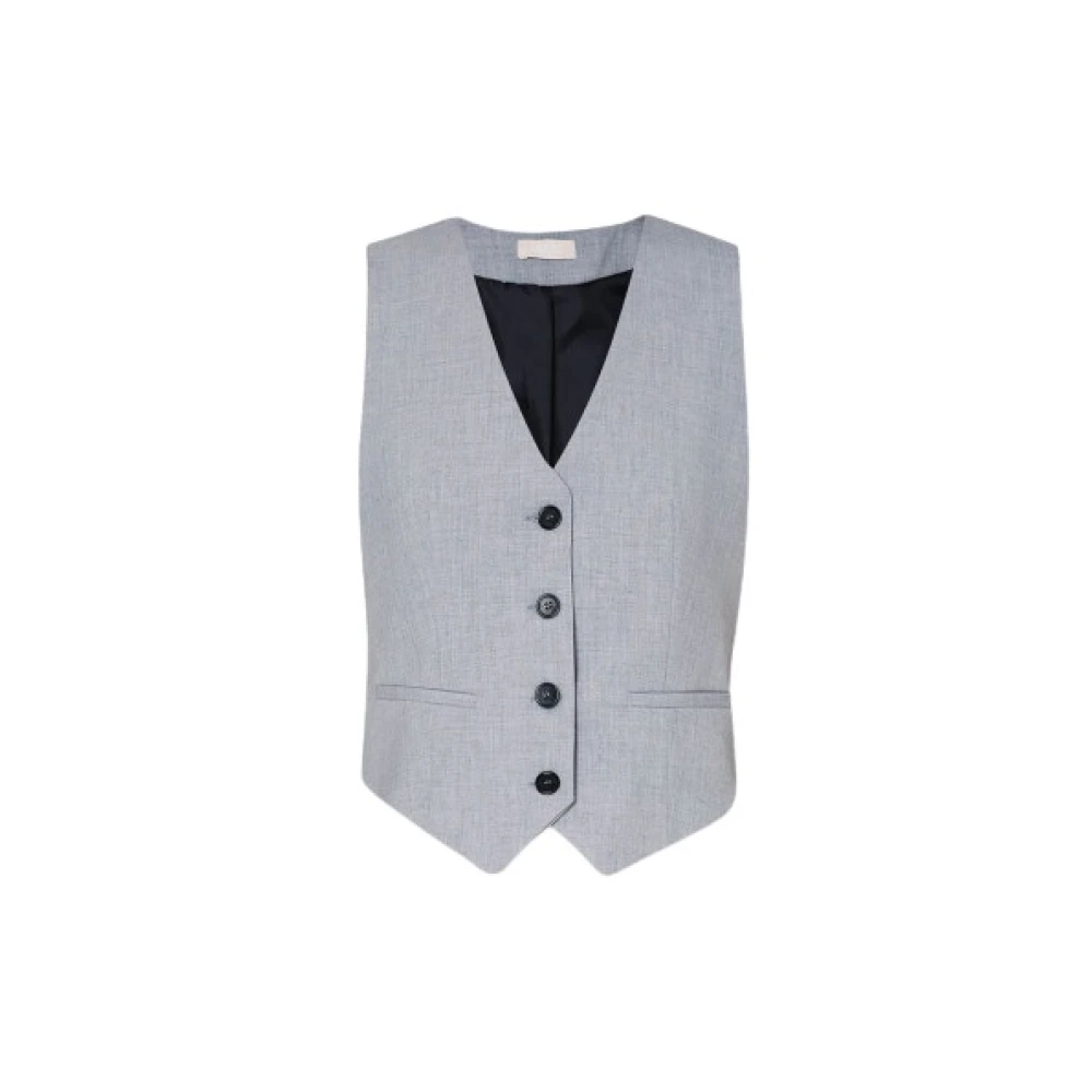Liu Jo Elegante Mouwloze Dandy Gilet Gray Dames