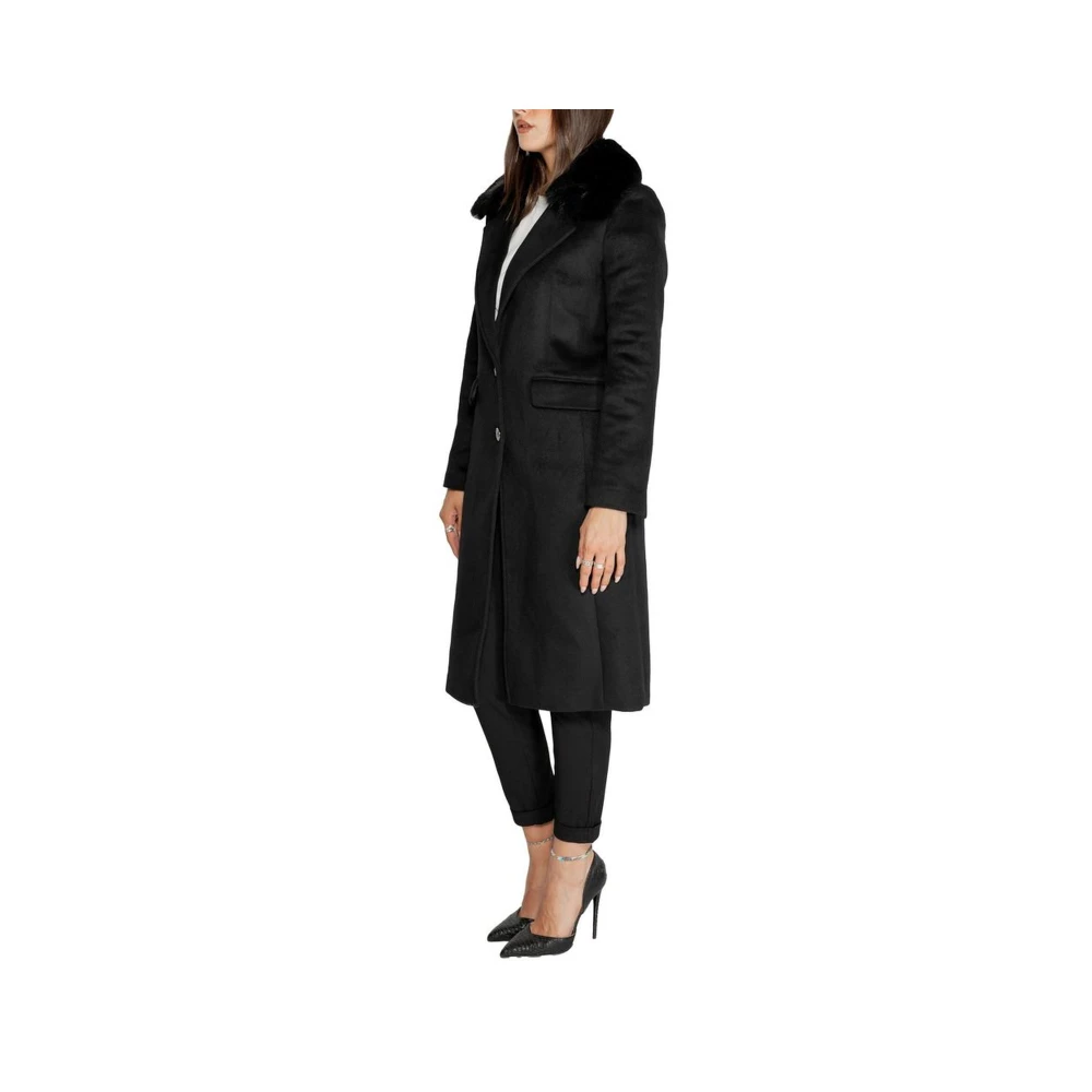 Guess Zwarte wollen blend jas damesjas Black Dames