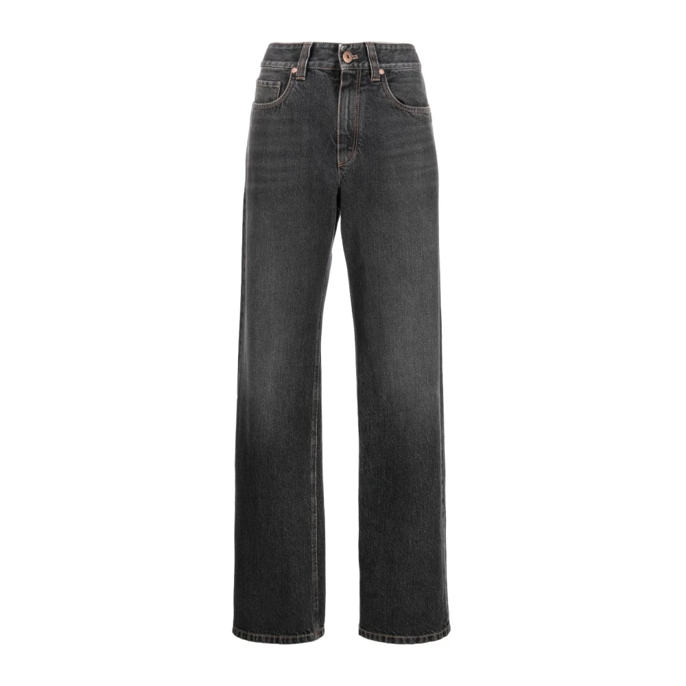 BRUNELLO CUCINELLI Tijdloze high-waisted straight jeans Black Dames