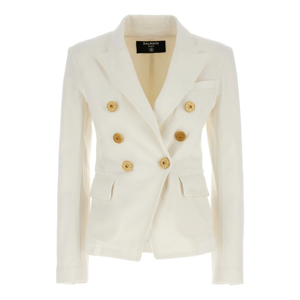 Balmain Women's White Double-Breasted Blazer - Blazers - 2XS - Jackets