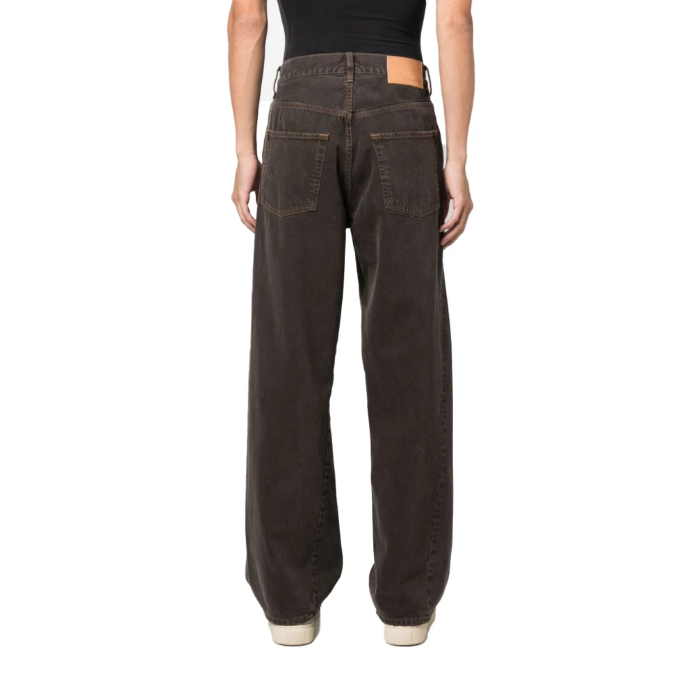 Sunflower Twisted Wide Leg Cotton Jeans Brown Heren