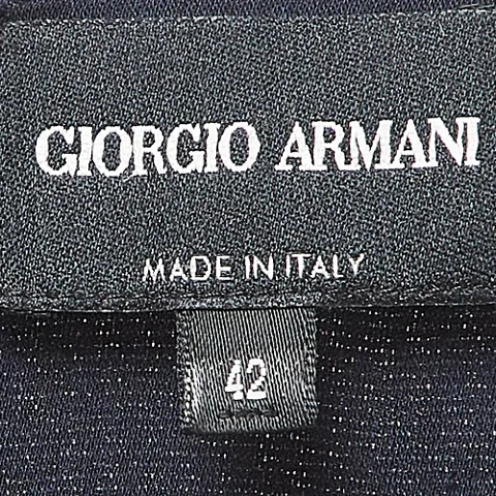 Armani Pre-owned Silk tops Blue Dames