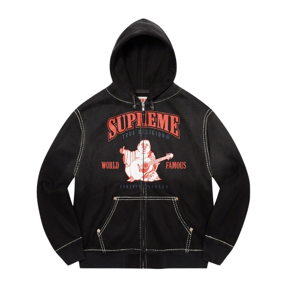 Supreme Beperkte oplage rits hoodie zwart Black Heren