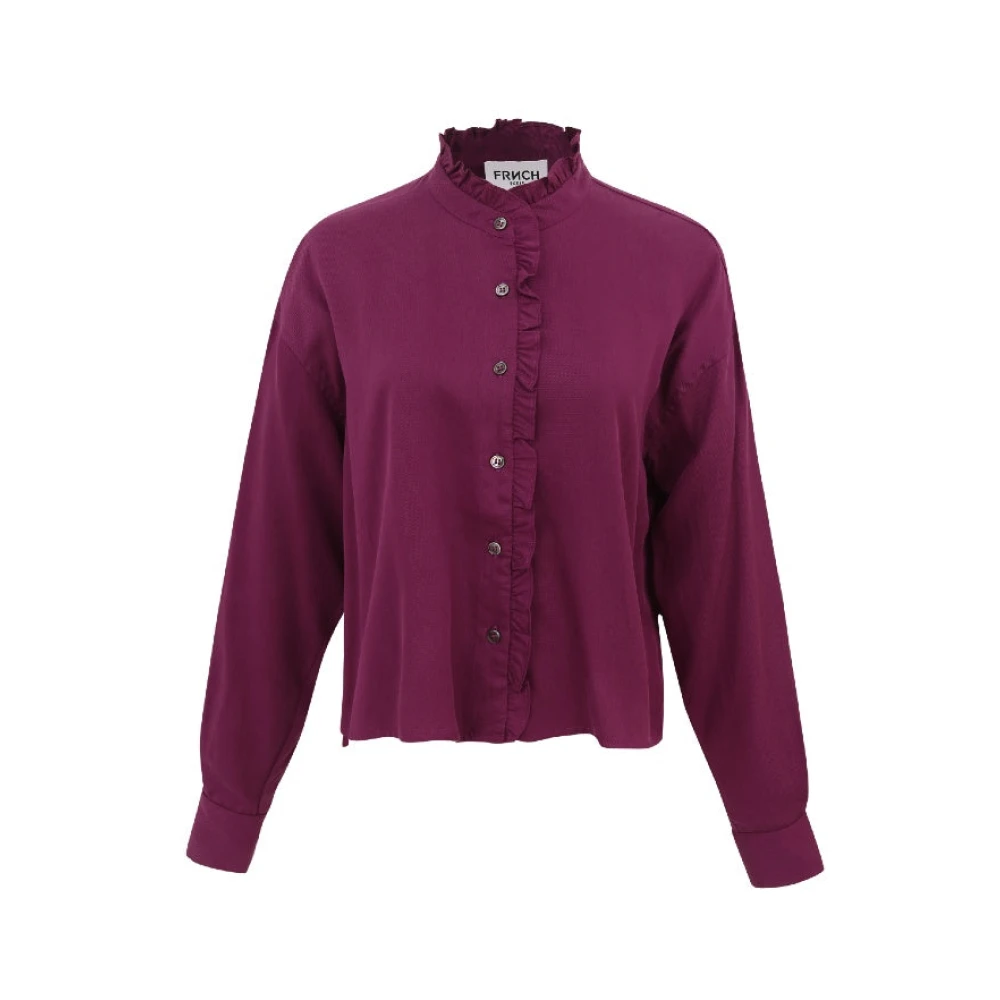 FRNCH Paarse Ruches Blouse Cabanac Purple Dames