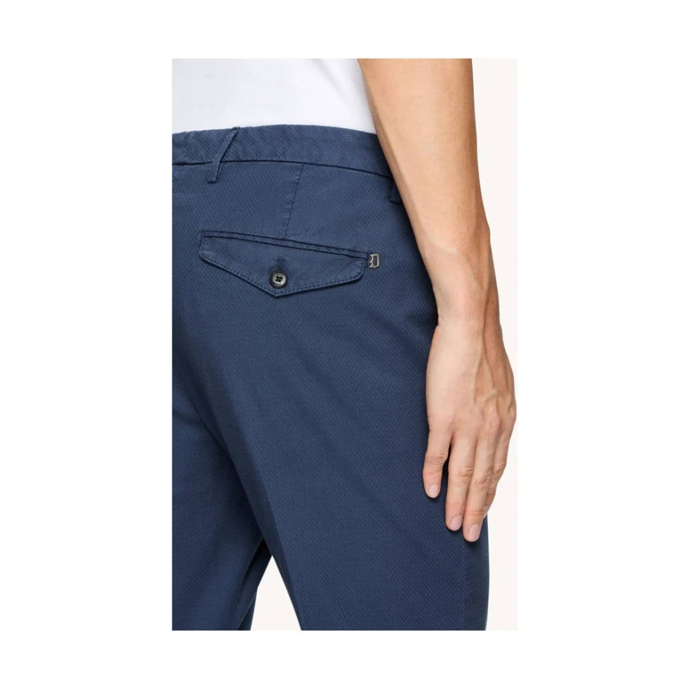 Dondup Katoenen gepantserde wortelbroek Blue Heren