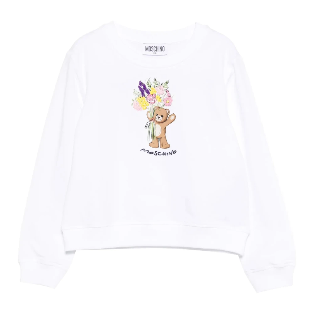 Moschino Women's White Crew Neck Sweatshirt