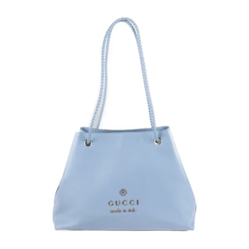Gucci Vintage Tweedehands blauwe stoffen Gucci schoudertas Blue Dames