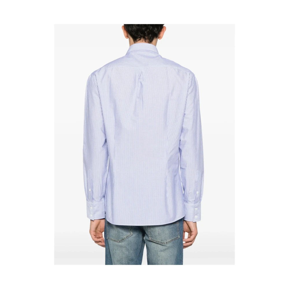 BRUNELLO CUCINELLI Koningsblauwe Button-Down Overhemd Blue Heren