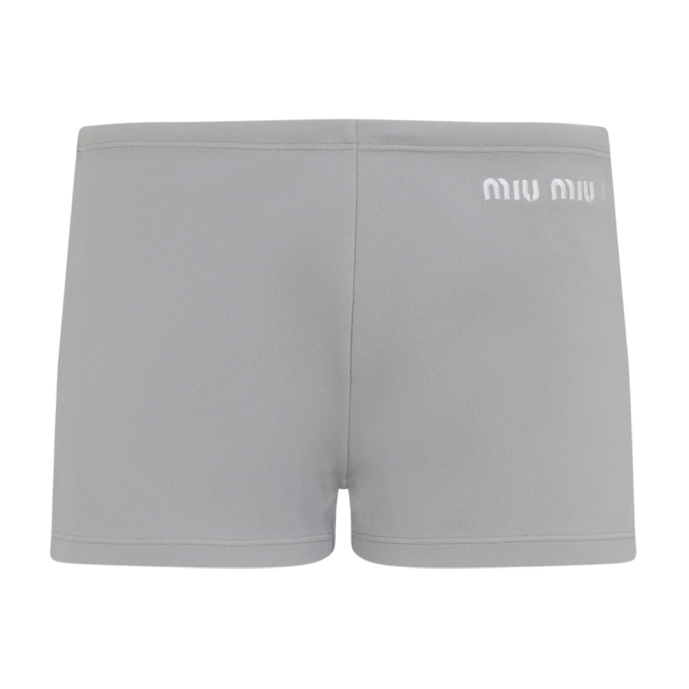 Miu Miu Women's Gray Technical Yarn Shorts - Short Shorts - Xs - Shorts