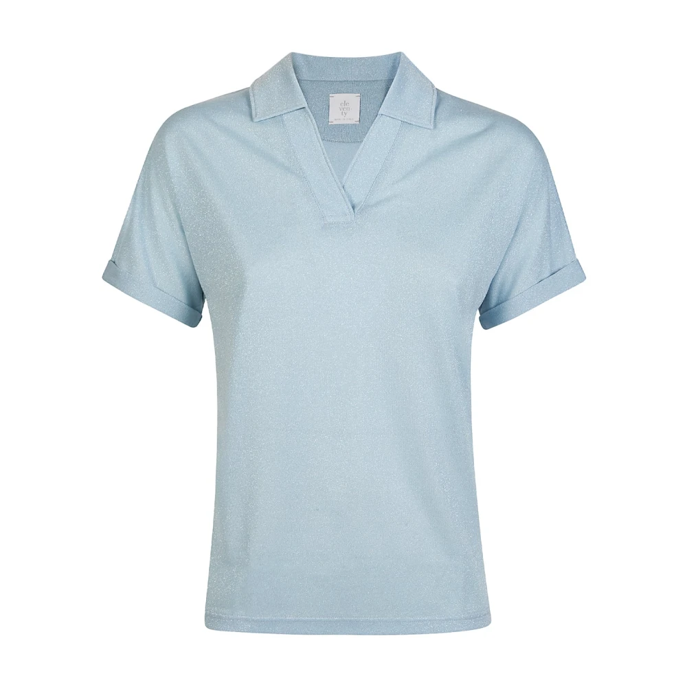 Eleventy Kvinno Blå Toppar Dam, S, Polo T-Shirt