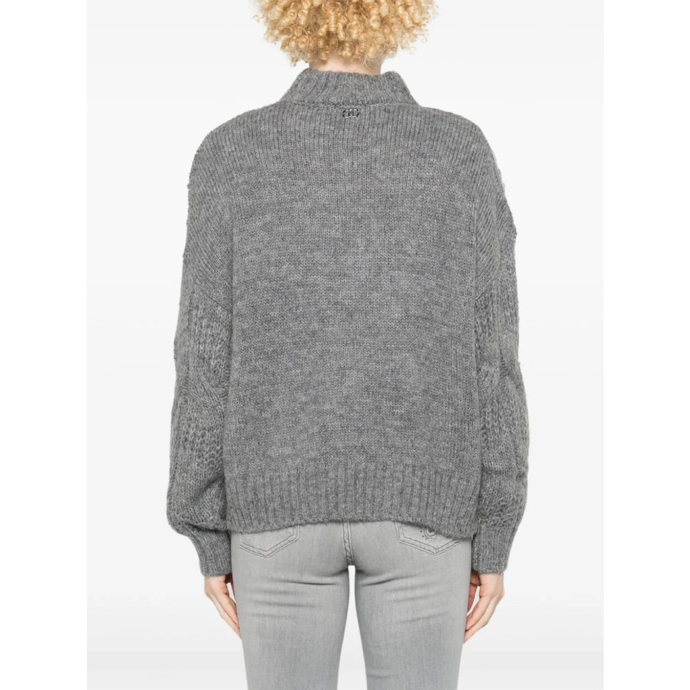 Liu Jo Grijze Kabeltrui met Pailletten Gray Dames