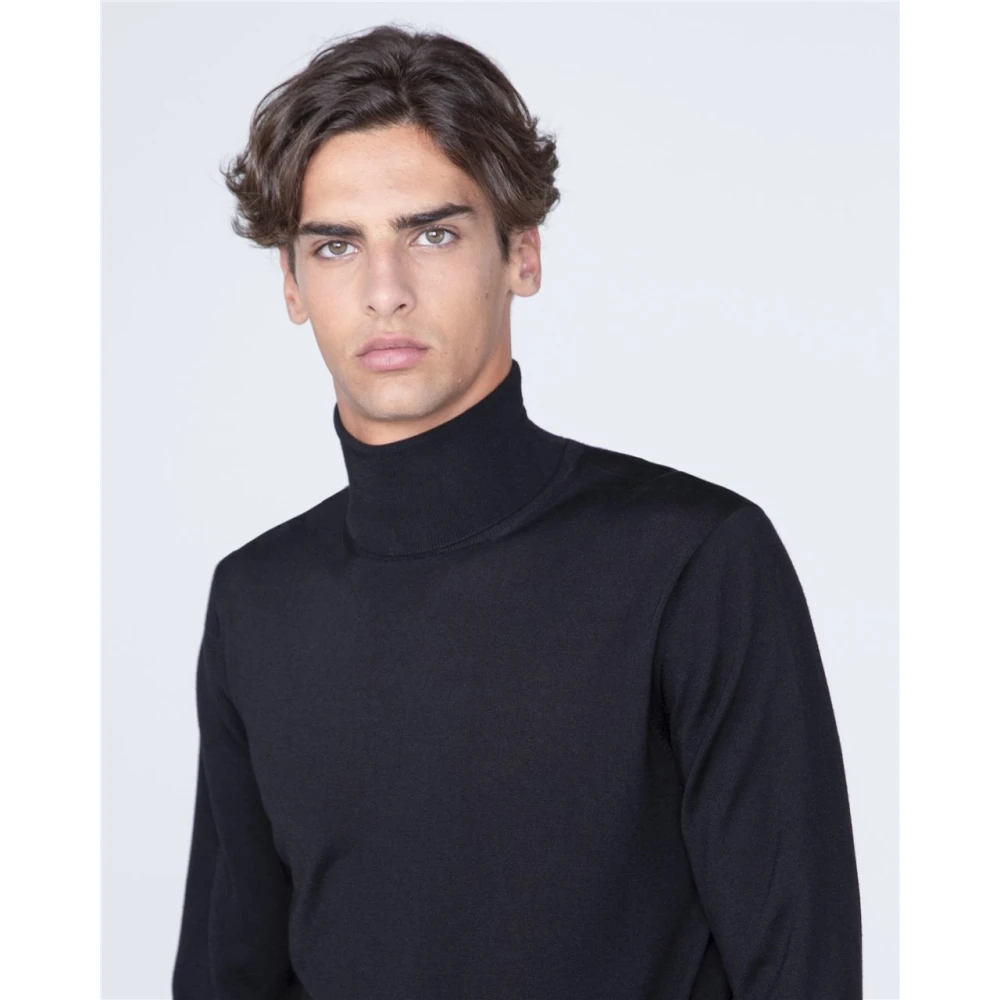 Filippo De Laurentiis Stijlvol en Comfortabel Coltrui Shirt Black Heren