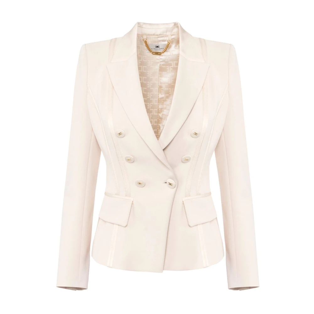 Elisabetta Franchi Women's Beige Cream Jacket - Blazers - 2XL - Jackets