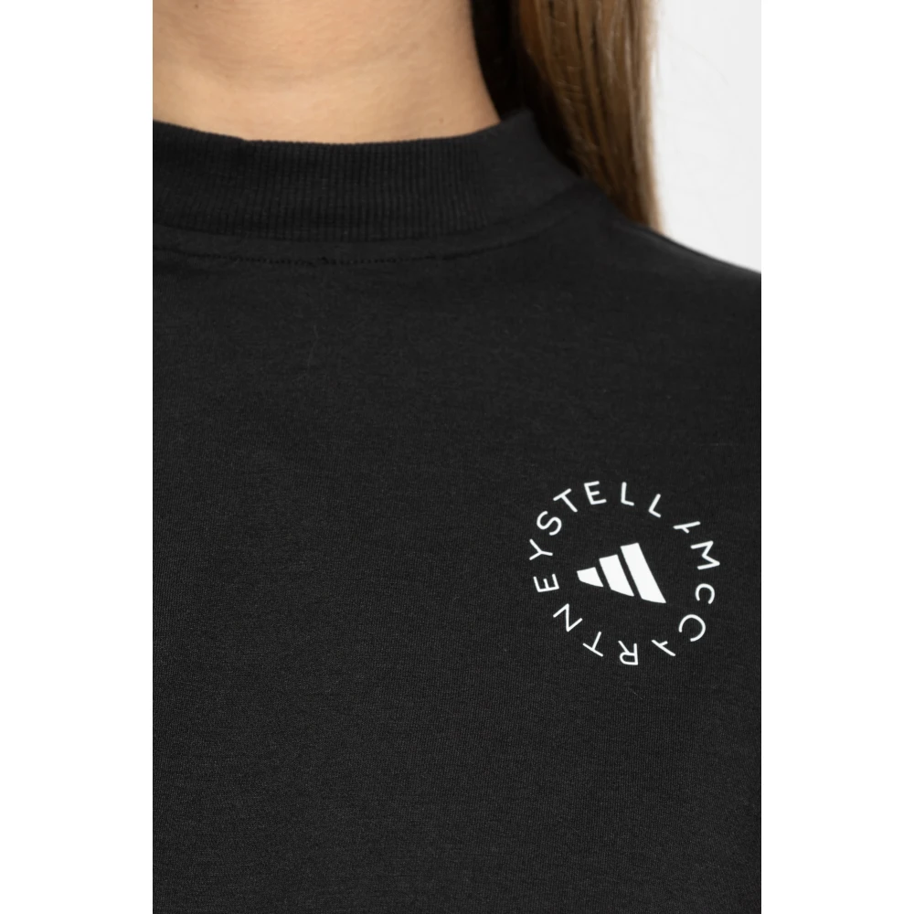adidas by stella mccartney Logo T-shirt Black Dames