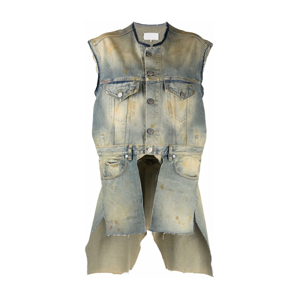 Maison Margiela Derelict Asymmetrische Denim Gilet Multicolor Dames
