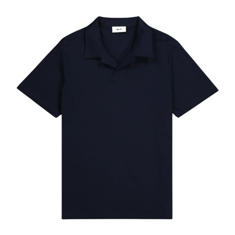 Nn07 Navy Blue Polo Shirt Cotton Jersey Blue Heren