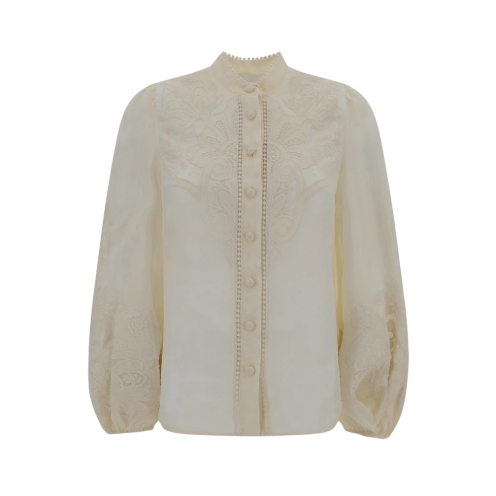 Zimmermann Bloemen Katoenen Shirt Beige Dames