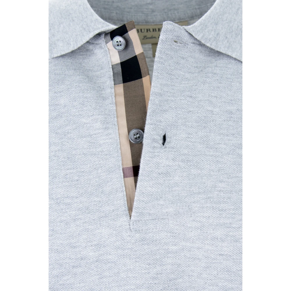 Burberry Katoenen poloshirt met korte mouwen Gray Heren