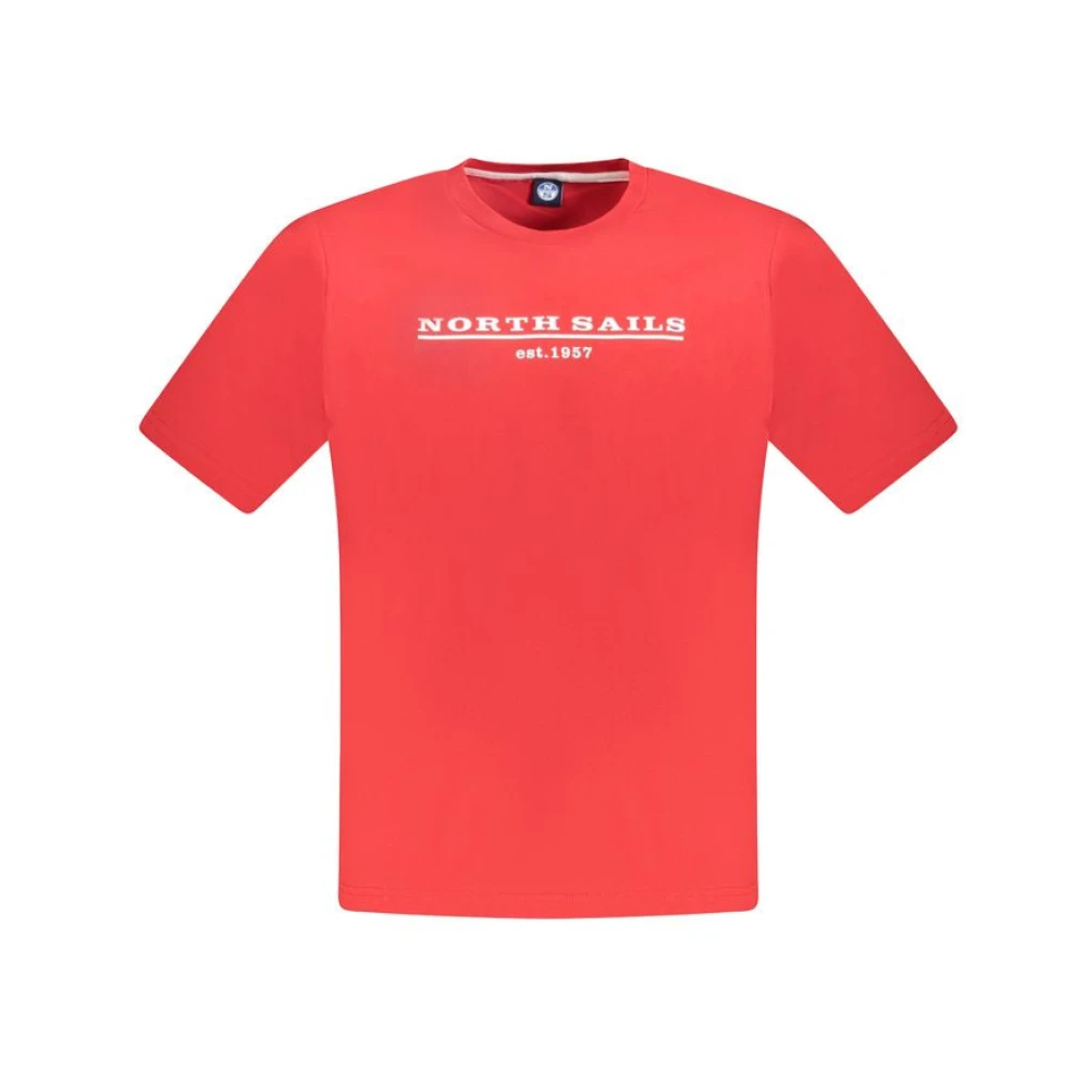 North Sails , T-Shirts, Male, Red, M, Red Cotton Men T-Shirt