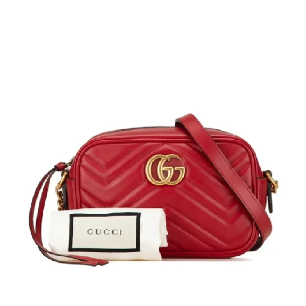 Gucci Vintage Pre-owned Leather shoulder-bags Red Dames