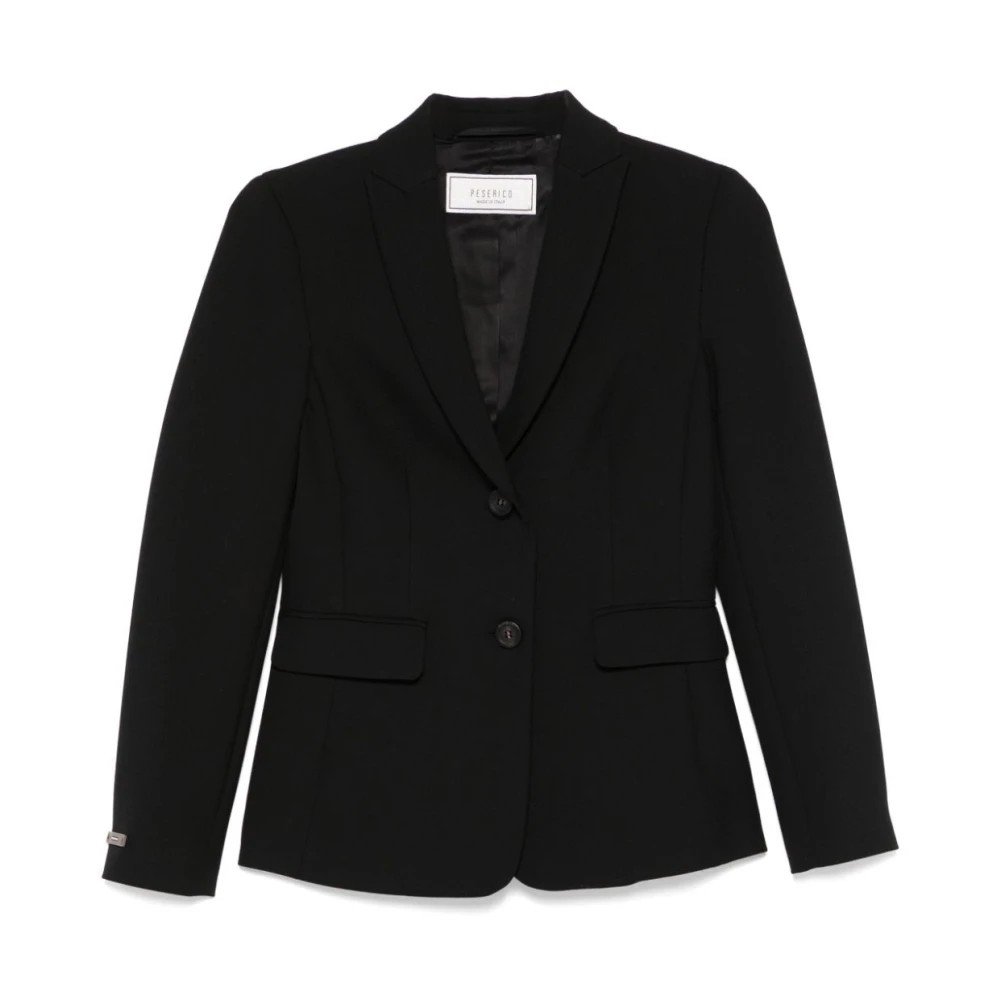PESERICO Stijlvolle Jas in Trendy Ontwerp Black Dames