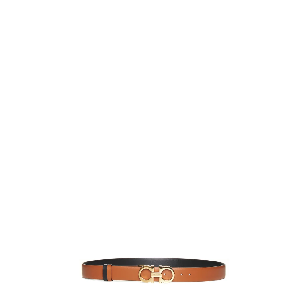 Ferragamo Women's Brown Gancini Reversible Belt