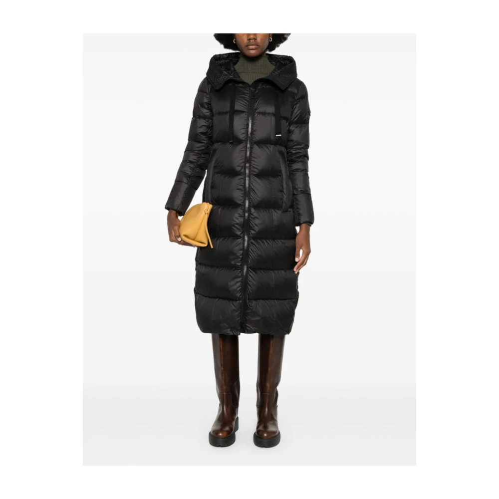 Peuterey Zwarte Gewatteerde Jas Black Dames