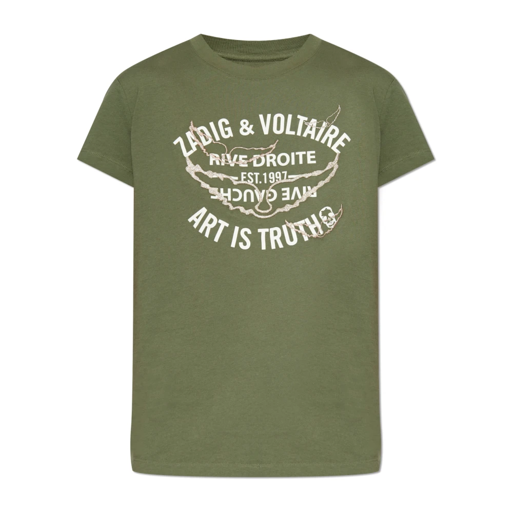 Zadig & Voltaire T-shirt med tryck Green, Dam