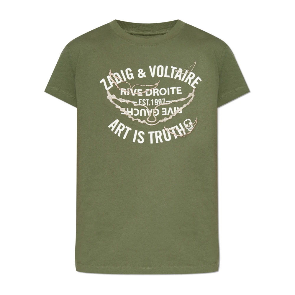 Zadig & Voltaire T-shirt met print Green Dames