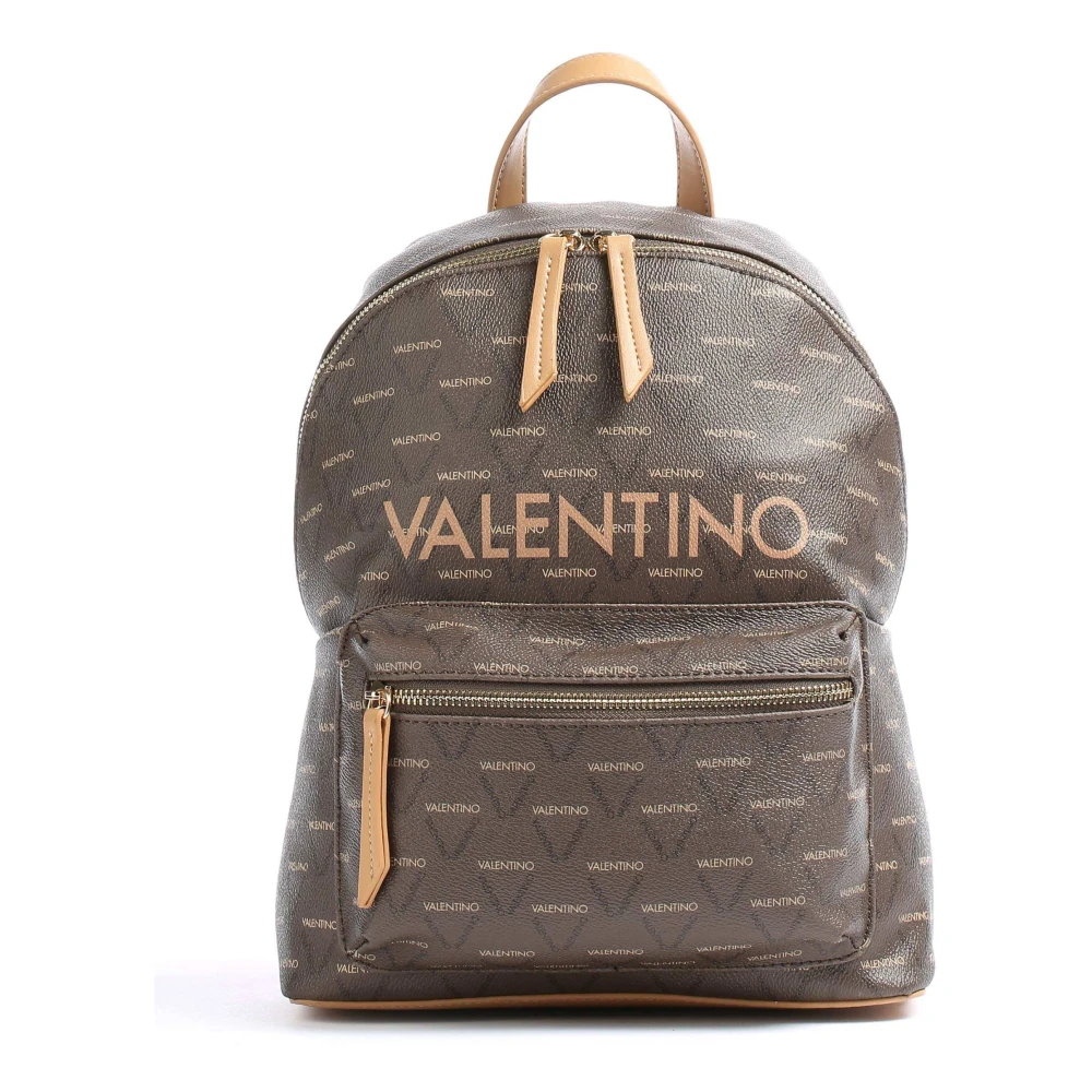 Valentino by Mario Valentino Bruine Liuto Synthetische Rugzak met Voorvak met Rits Brown Dames