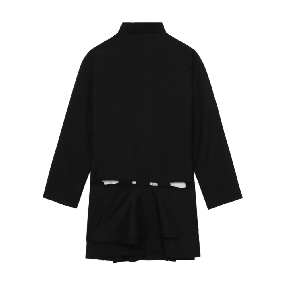 Comme des Garçons Zwarte Technische Jas met Uitgesneden Black Heren