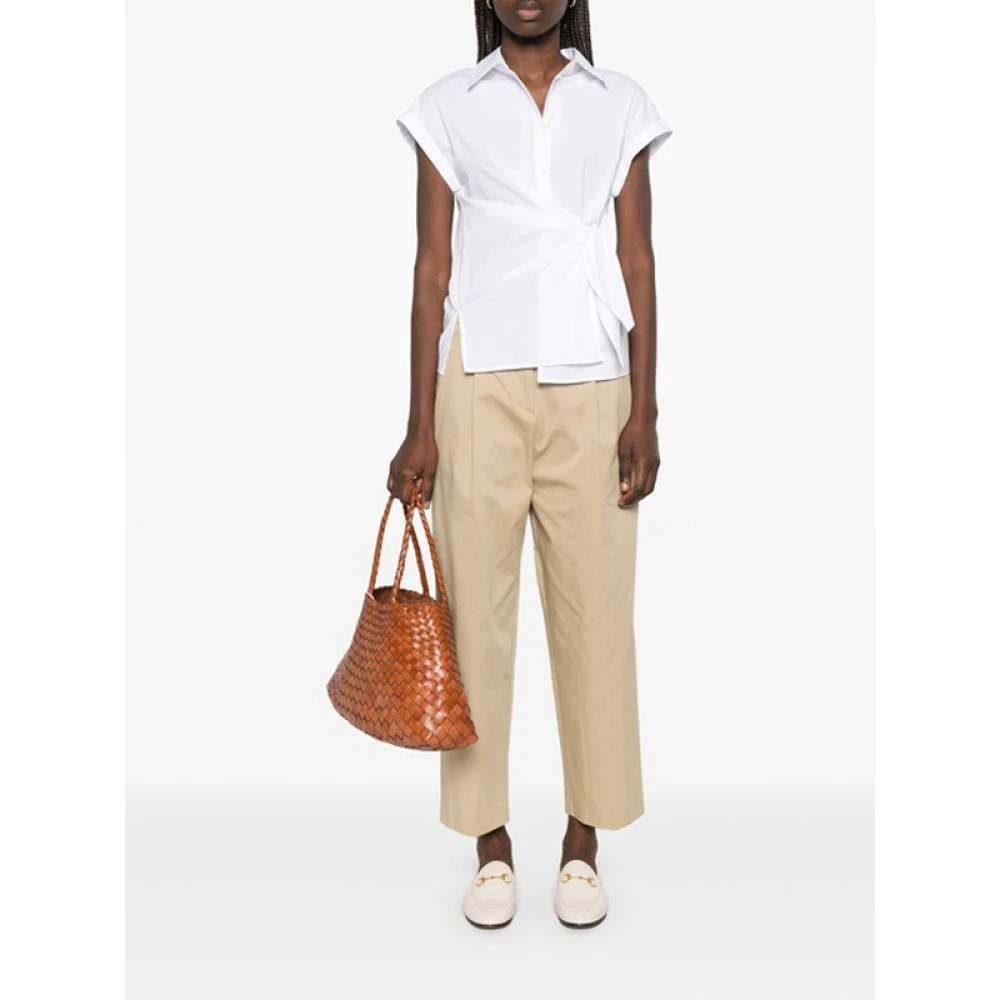 Ermanno Scervino Witte Mouwloze Knoop-Detail Shirt White Dames