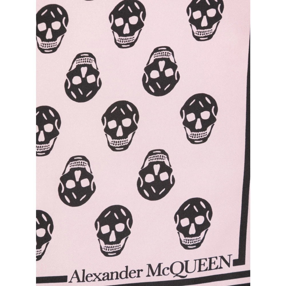 alexander mcqueen Roze Zijden Sjaal met Skull Print Pink Dames
