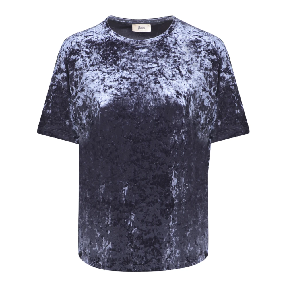 Herno Grijze Velvet Crew Neck T-Shirt Gray Dames