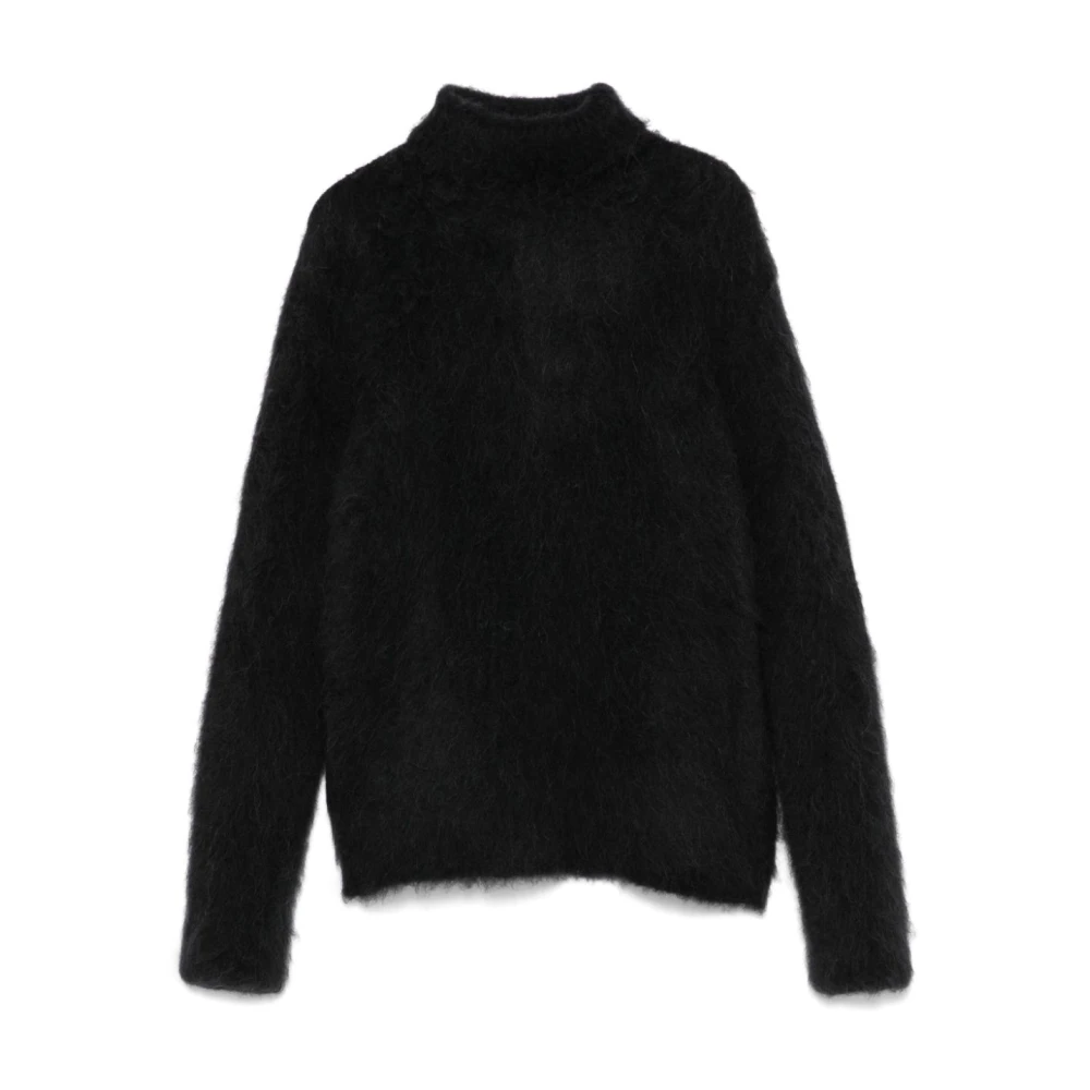 SPORTMAX Zwarte Gebreide Hoge Hals Trui Black Dames