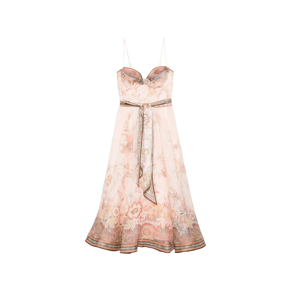Zimmermann, Midi Dresses, female, Pink, Size: M Dress Zimmermann
