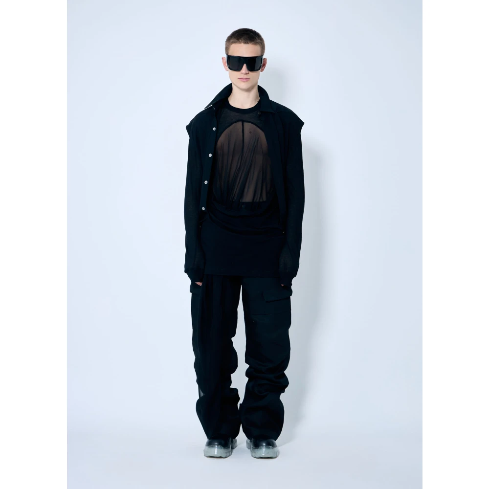 Rick Owens Mouwloos Overshirt met Zakken met Rits Black Heren