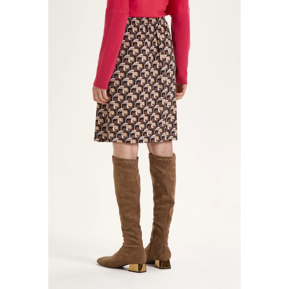 Maliparmi Jersey Poppy Rok Brown Dames